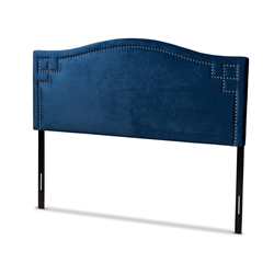 Baxton Studio Aubrey Modern and Contemporary Royal Blue Velvet Fabric Upholstered King Size Headboard